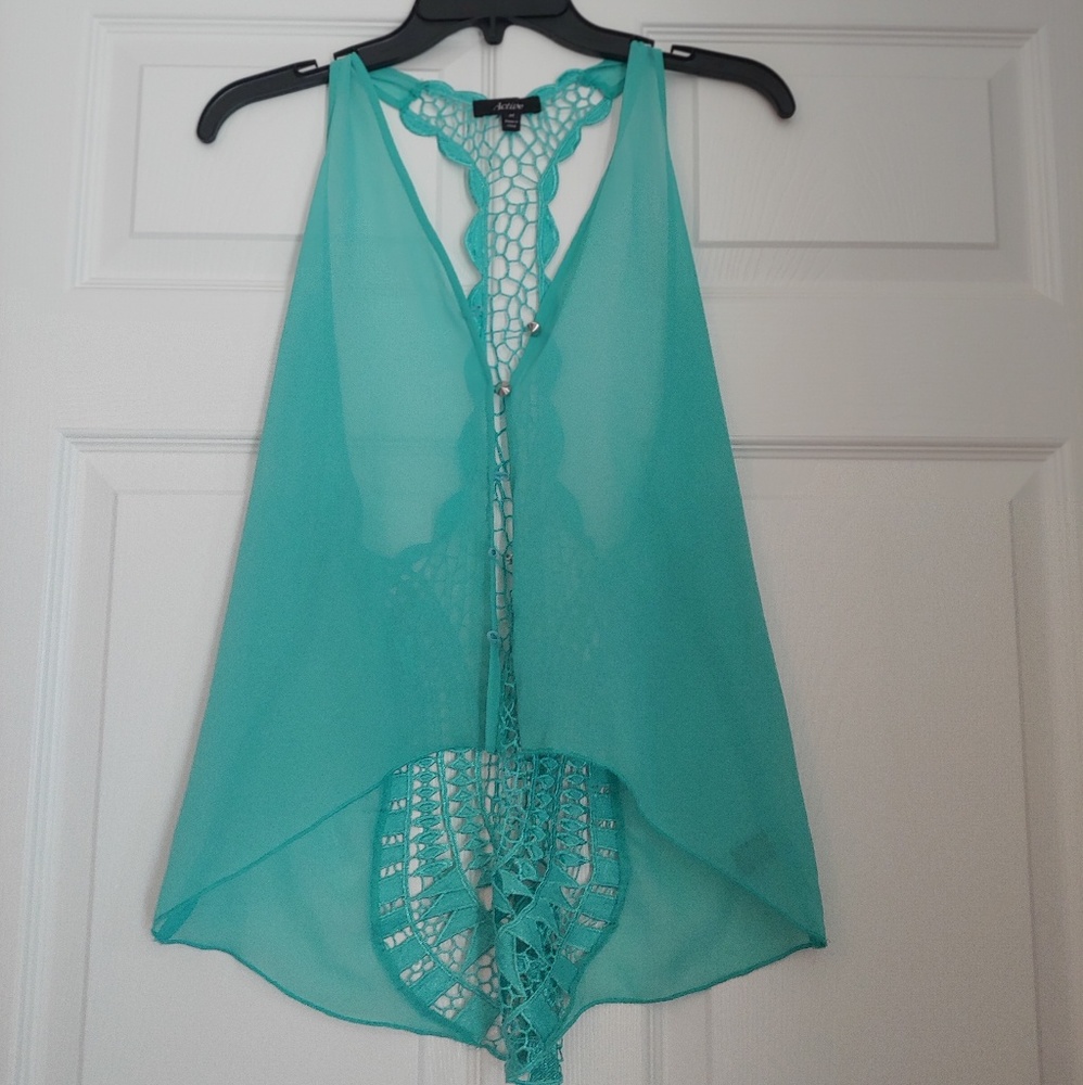 Lace back top